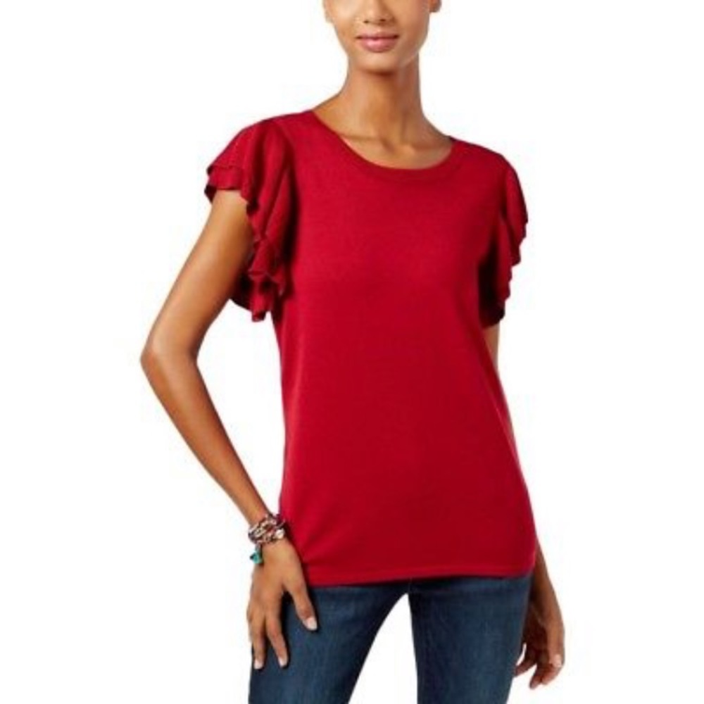 INC Ruffle Sleeve Sweater